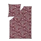 ideale Ganzjahres-Bettwäsche ESTELLA Bettwäsche Merle  Bordeaux  135x200 + 80x80 cm  bügelfreie Interlock-Jersey-Qualität  pflegeleicht und trocknerfest  ideale Vier-Jahreszeiten-Bettwäsche  100% Baumwolle
