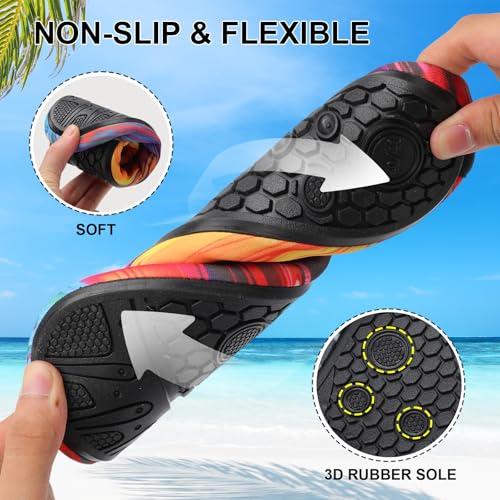 Men Women Water Shoes Unisex Beach Swim Shoes Minimalist Aqua Socks Barefoot for Diving Surfing Boating Sunset4