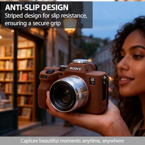 Funda de silicona para cámara Sony A7IV marrón miniatura 2