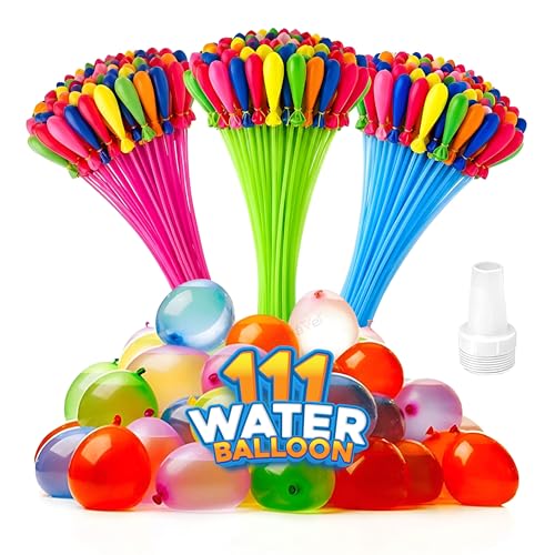 Duravel Colorful Water Balloons Rapid-Filling Self-Sealing Easy Fill for Outdoor Family Party and Summer Fun 111 Pcs