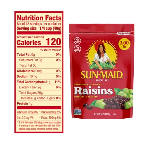 Image of Sun-Maid Bundle California Sun-Dried Raisins (2 Pack) 32 oz Resealable Bag + Dried Mixed Berries (Cranberries, Cherries, Blueberries) 15 oz Resealable Bag