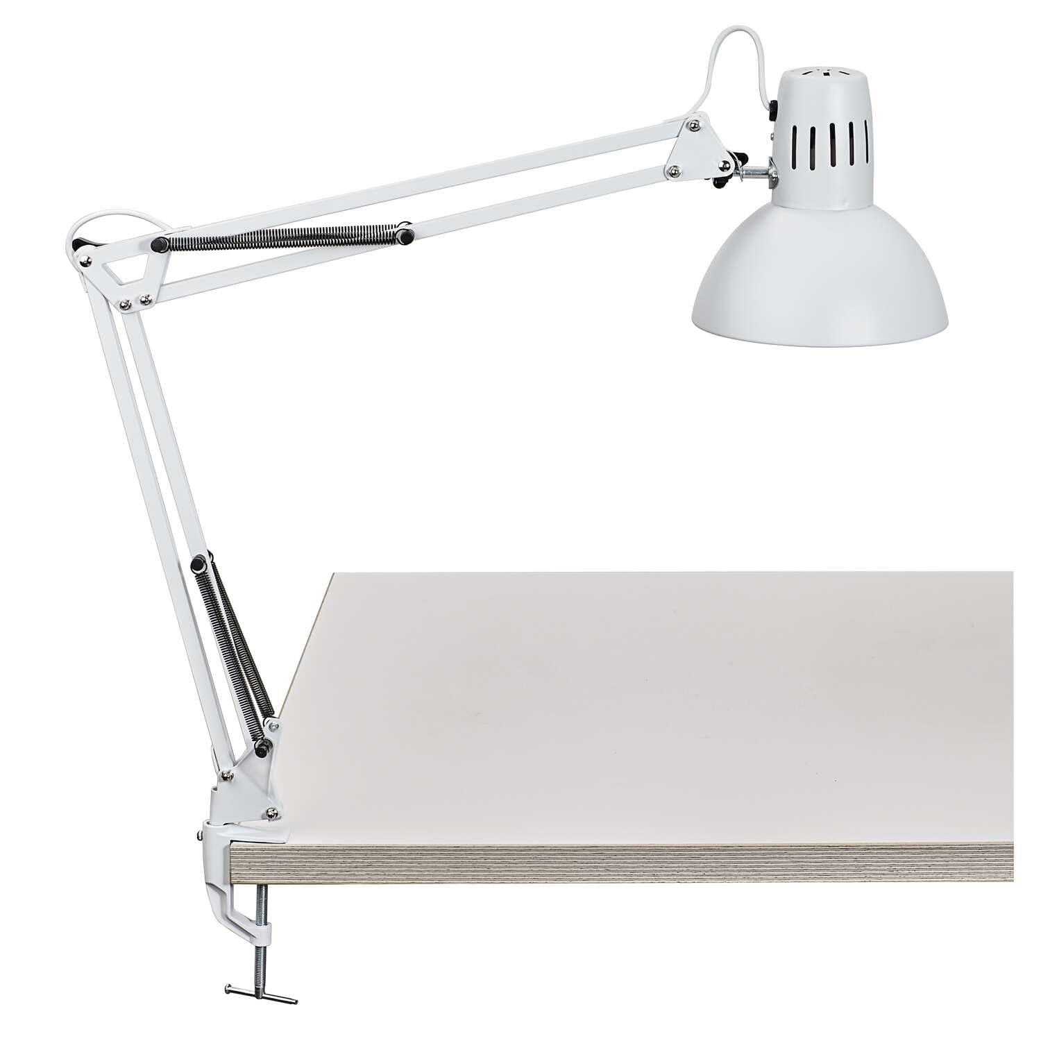 MAUL lampara escritorio MAULstudy | Lampara LED con soporte ajustable con brazo articulado para escritorio | Elegante lampara de mesa metálica LED | Fuente de luz LED incluida | Blanco