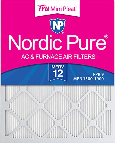 Nordic Pure 9x11x1 Exact MERV 12 Tru Mini Pleat AC Furnace Air Filters 4 Pack, 4 Count