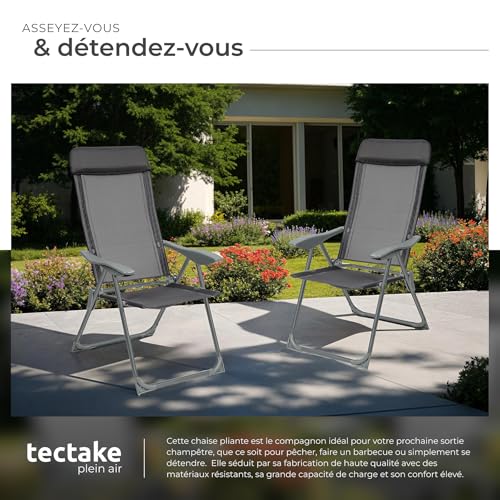 Fauteuil Jardin Pliant Alu Dossier 5 Positions TecTake
