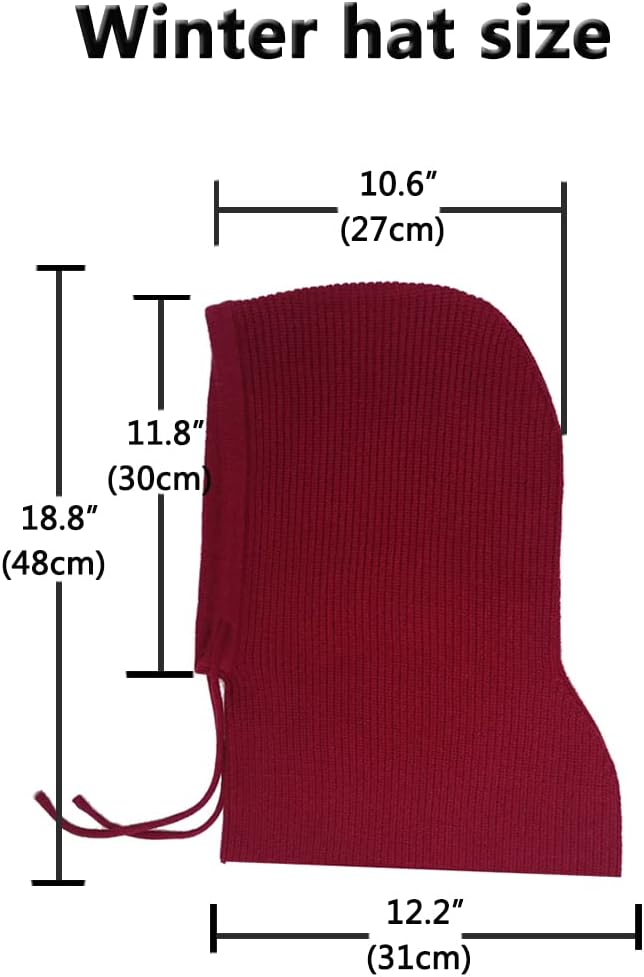 Facecozy Winter Hats for Women, Wool Blend Hooded Scarf Hat for Women Balaclava Knit Skull Cap Beanie Hat Men Neck Gaiters - Image 4