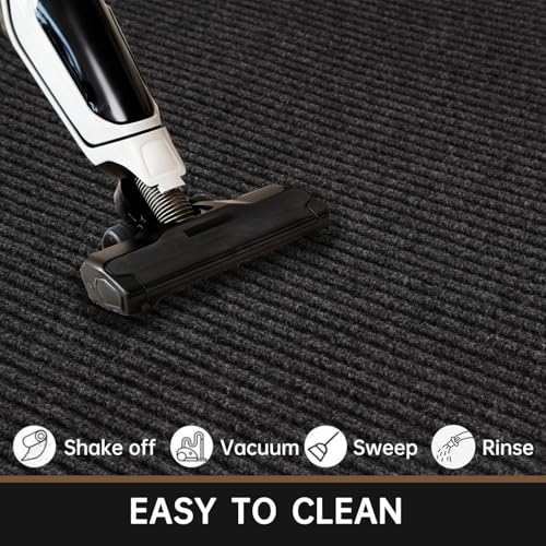 Image of Front Door Mat Indoor Outdoor Entrance, 2 x 3 Feet All-Season Waterproof Doormat for Entryway, Heavy Duty Commercial Floor Mat, Fade Resistant, Rubber Back, Low Profile, Easy Clean, Grey