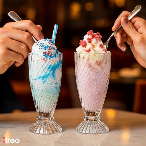 Image of Treo by Milton Swirl Sundae Dessert Bowls | Wide Mouth for Easy Serving | Perfect for Sundaes, Ice Cream & Layered Desserts | Ideal for Cafes, Parties & Home | Set of 6, 355 ml Each