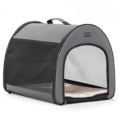 Petsfit Dog Crates for Large Dogs, Arch Design Large Dog Crate for Indoor/Outdoor Use, Collapsible Portable 22" Lx30 Wx25 H, Grey