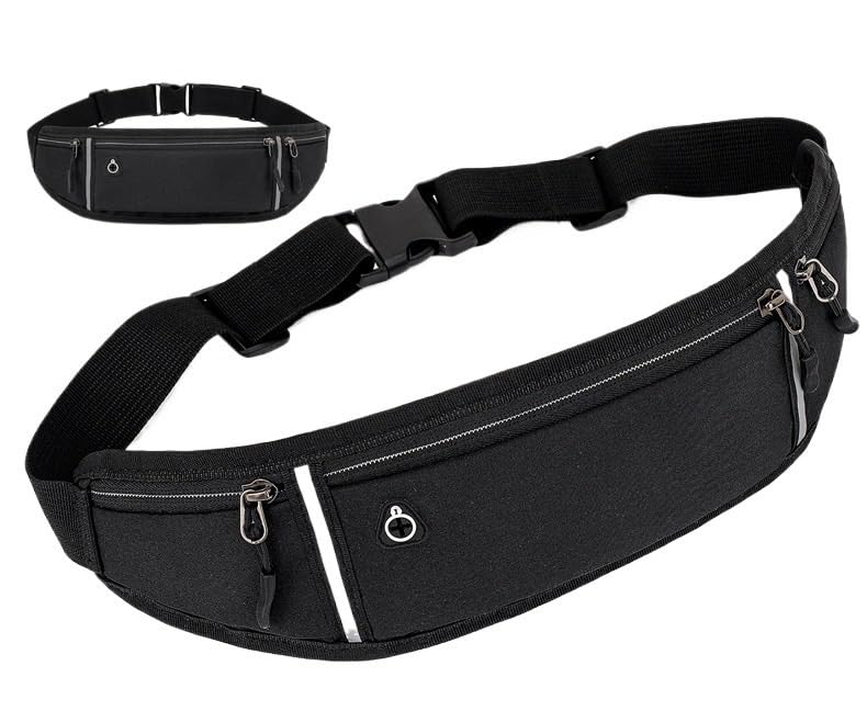 Sac banane femme homme noir pour téléphone portable, sac poitrine de running et marche sportive