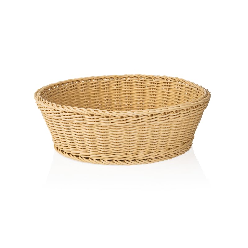 4x Buffetkorb Systemkorb Korb hellbeige Gastro rund ø 42 cm, Polypropylen