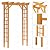 Outsunny 85" Wooden Garden Arbor for Wedding and Ceremony, Outdoor Garden Arch Trellis for Climbing Vines, Fir Wood, Orange