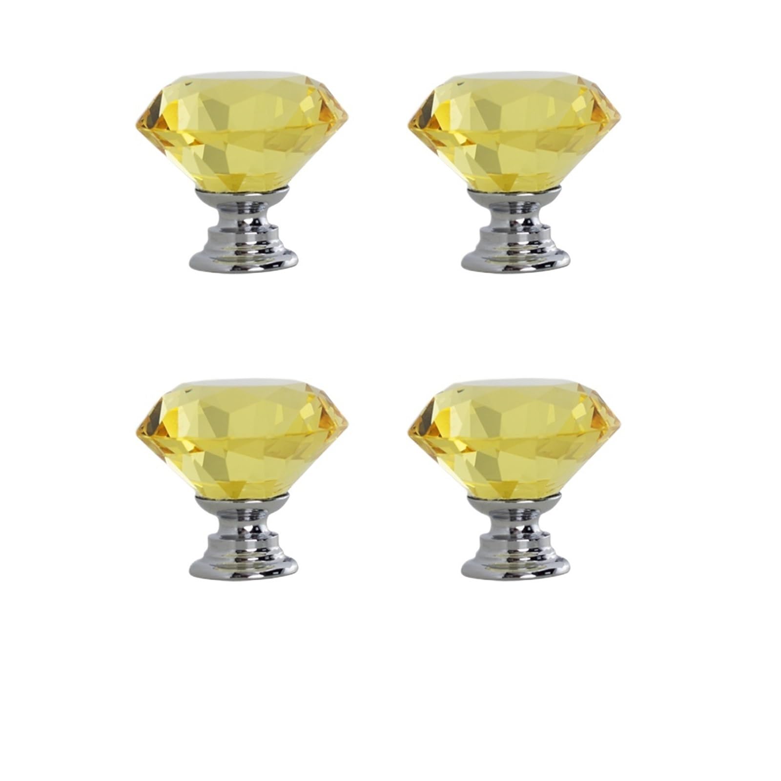 MWAHJU 10PCS Transparent Yellow Crystal Diamond Knobs for Cupboard