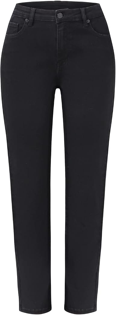 Amazon.com: Pantalones de mezclilla ajustados elásticos negros para mujer :  Ropa, Zapatos y Joyería