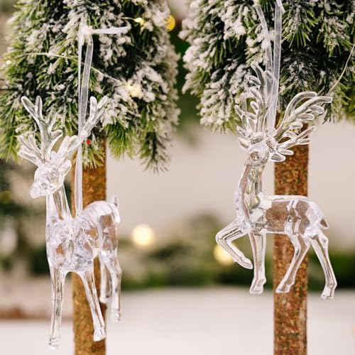 Renne transparent de Noël incassable 6 pièces pour toute la maison