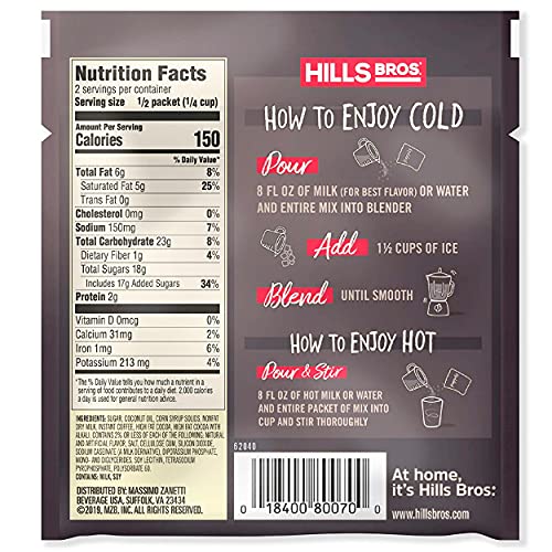 Hills Bros. Frappés, Chocolate Espresso Drink Mix, Gluten Free, Kosher Certified, Easy To Make, Rich And Decadent, 2.3 Oz ( Pack Of 12 ) #TOP6