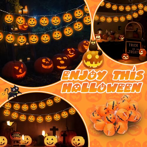 Smilfree Halloween Lichterkette, 4M 20 LED Kürbis Batteriebetrieben – Ansicht 3