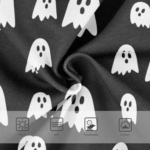 Playful White Ghosts Black Underwear Toddler Girl, Cotton Underwear Girls, 2T–8 Years3