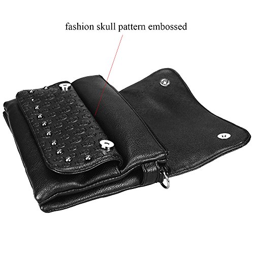 Women Gothic Purse Skull Crossbody bag Rivet Practical Black Shoulder Handbag Halloween purses2