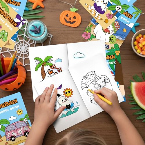 Mini livre de coloriage d'été : lot de 24 livrets parfaits pour cadeaux d'invités - 4