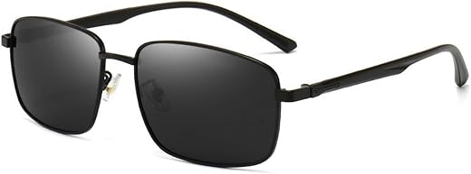 Karsaer Retro Polarized Sunglasses for Men Stylish Trendy Square Black Driving Men Sun Glasses E1189