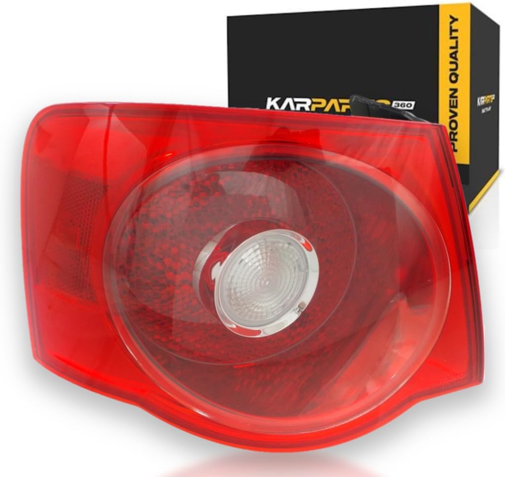 CarLights360 For Volkswagen Jetta 2005-2007 Tail Light Assembly Sedan Red Lens Outer Driver Side DOT Certified VW2800123N