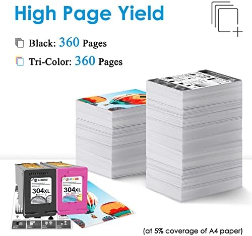 AIMINIE Remanufactured Ink Cartridge for HP 304XL Ink Cartridges, 304 Ink Combo Pack for HP Envy 5010 5020 5032 5030 5000 5055 DeskJet 3760 2600 2630 2632 2620 3762 2622 3750 Printer (Black Colour)
