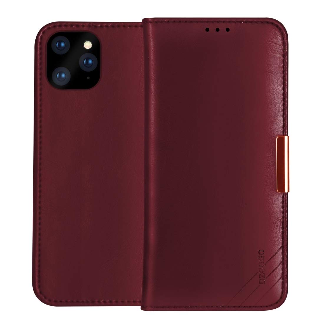 Étui pour téléphone iPhone 11 clapet magnétique en cuir véritable - 8