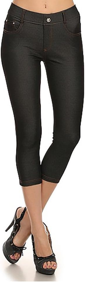 YELETE New Women's Stretchy Skinny Jeggings Shorts & Capri Pull On Style Trends SNJ