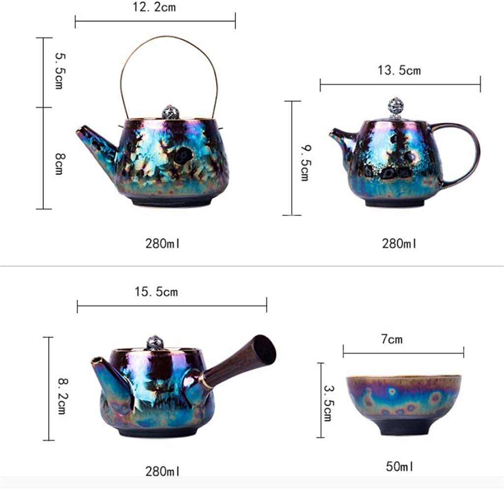 Three-piece Set, A Pot Of Two Cups, Tea Cups And Ceramic Wine Tea Set Glass English Tea Set(Black)