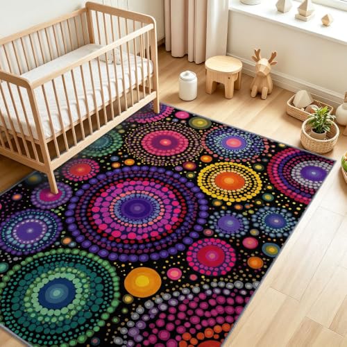 Alfombra bohemia de 60x90 cm lavable para el comedor 5