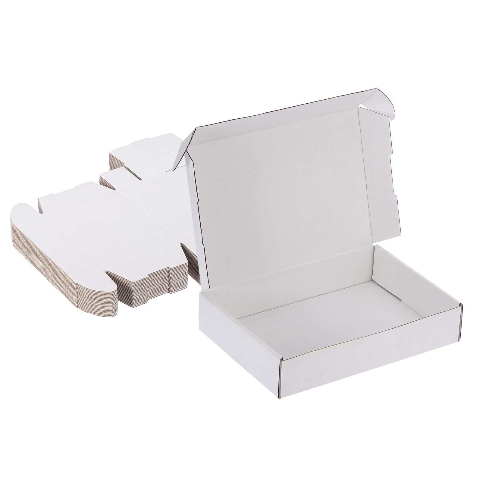 PATIKIL Scatole di spedizione piccole, 20 x 18 x 5 cm, 20 scatole regalo in cartone ondulato per imballaggio per spedizioni e traslochi scatole per piccole imprese, bianche