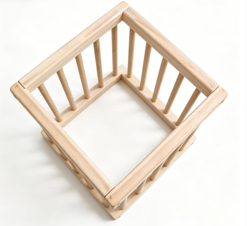 Large Baby Playpen Foldable Baby Fence, Wooden Play Yard
