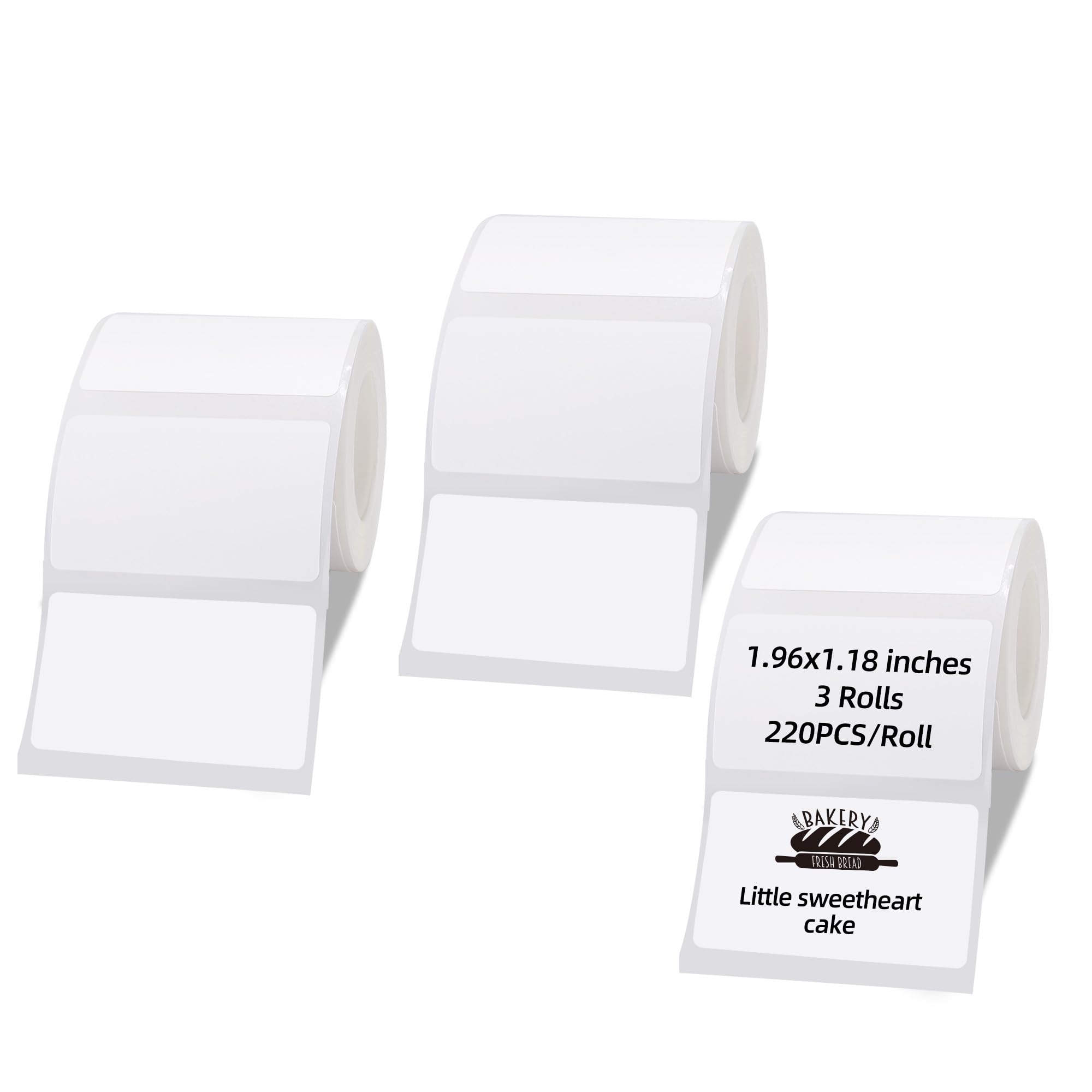 White Thermal Label Sticker for L7/L9/P50/M120/M110/M200/M220/221B Label Maker, 3 Rolls 2”x1.18”(50x30mm) Business Shipping Address Logo Jar Barcode