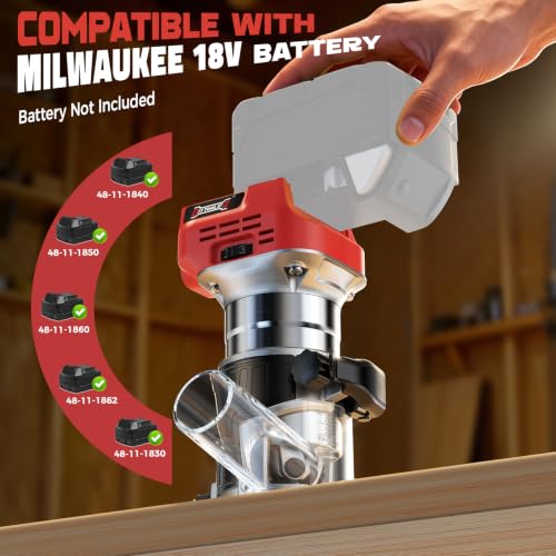 Cordless Router Tool Compatible with Milwaukee Battery(Tool Only) - image 3