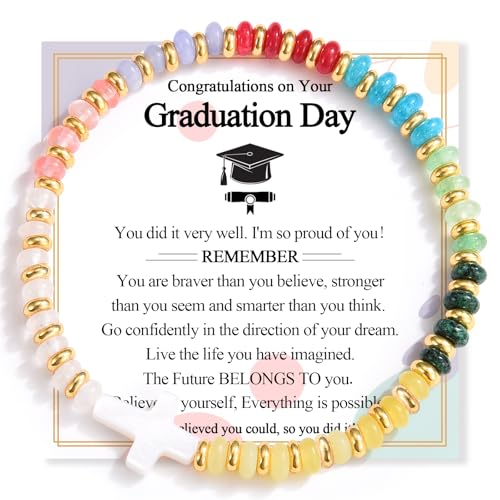 Image of 2026 Graduation Gifts for Girls, 5th 6th 8th Grade Kindergarten Preschool Elementary Middle School Graduation Cross Bracelet Gifts with Card for Girls Her Daughter Granddaughter Sister Niece Friend