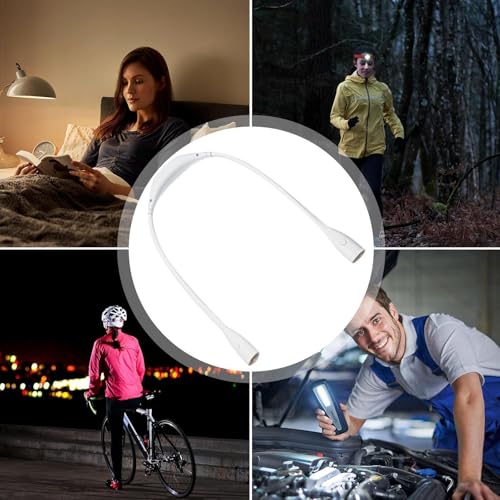 Luz de lectura para cuello LED y lámpara manos libres recargable para camping 7