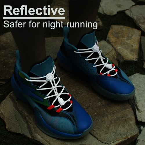 Image of RJ-Sport Tieless Elastic Shoe Laces - Heavy Duty No Tie Shoelaces for Kids and Adult with Strong Lock and Speed Shoestrings