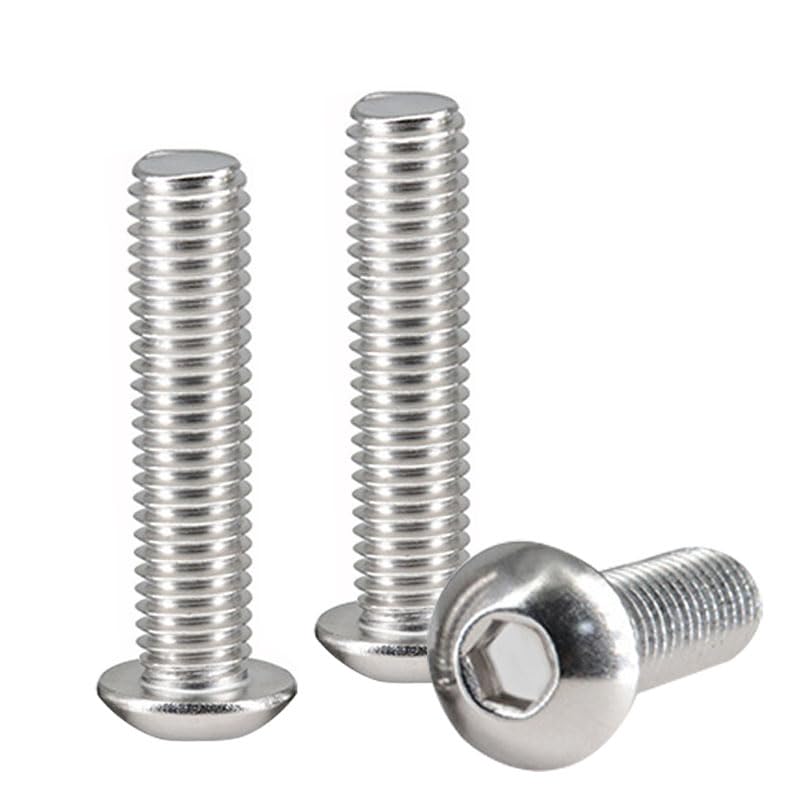 #8-32x7/8 Button Head Socket Cap Screws, Allen Socket Drive, Stainless Steel 18-8, Bright Finish,Pack of 30