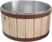 Dema Madeiras Balde de Gelo para Cerveja de Alumínio e Madeira de Pinus para 12 long neck (tina)