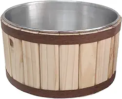 Dema Madeiras Balde de Gelo para Cerveja de Alumínio e Madeira de Pinus para 12 long neck (tina)