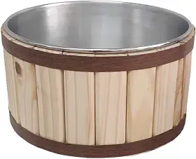Dema Madeiras Balde de Gelo para Cerveja de Alumínio e Madeira de Pinus para 12 long neck (tina)