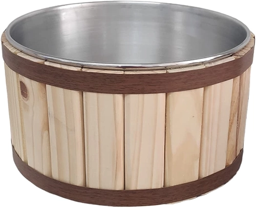 Dema Madeiras Balde de Gelo para Cerveja de Alumínio e Madeira de Pinus para 12 long neck (tina)