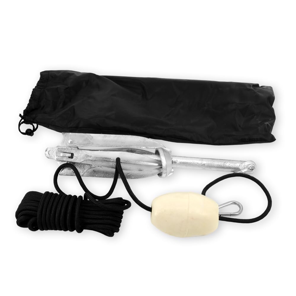 NOARD Zinkanker für Schlauchboote I I Gewicht wählbar I 2,3 kg I 5,5 kg I 7,5 kg I Zusammenklappbarer Anker aus Zink I Ultra kompakt