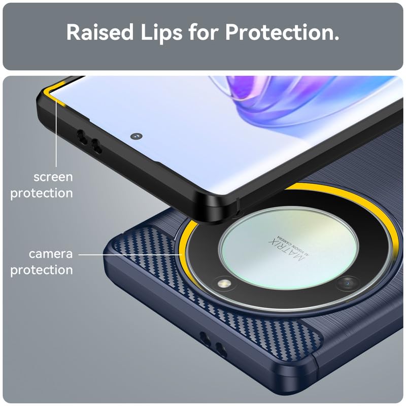Image of Hybrid Carbon Fiber Back Case for Honor X9A (Blue)