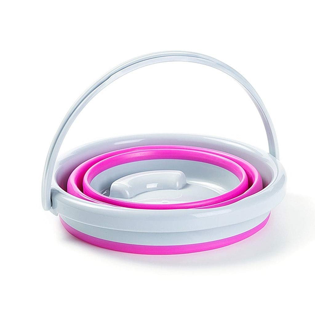 Cubo Redondo Plegable de plástico de Silicona, Ideal para Cualquier ocasión como;Cocina, Exterior, Camping, Senderismo, Pesca, Oficina o Eventos Deportivos. Present