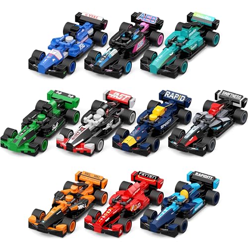 10-in-1 Rennwagen-Bausatz, 732 Pcs Technic F1 Modell, STEM Auto Lernspielzeug, Geschenk für Geburtstage und Feiertage Weihnachten, Autoliebhaber Kinder ab 6+ Jahren Jungen Mädchen