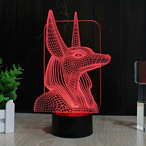 Lámpara de Mesa Ilusión 3D Faraones Egipcios Cambio Color miniatura 2