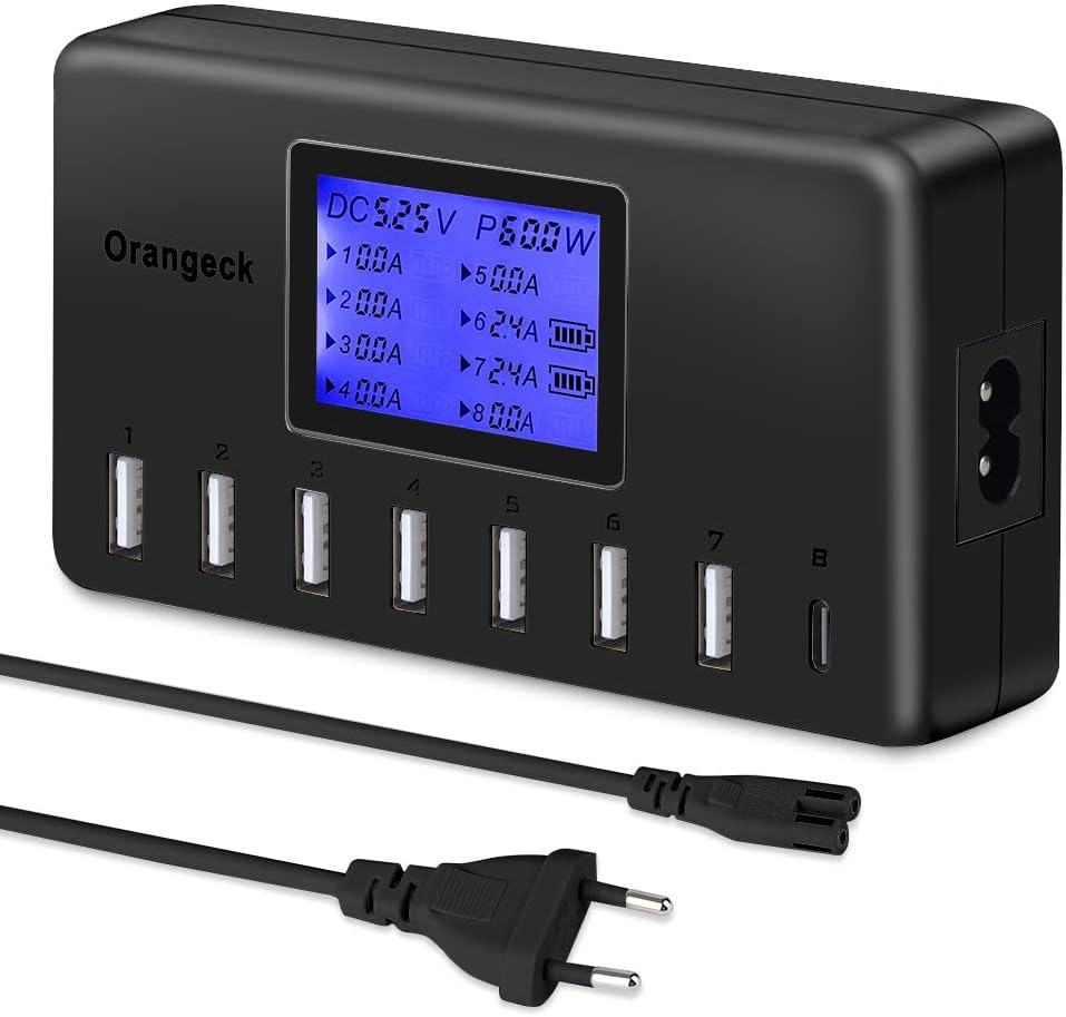 Orangeck USB Charger, 60W 8Port Desktop Charging Station, MultiPort