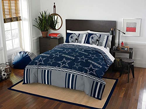 Officially Licensed NFL Dallas Cowboys Queen Bed In a Bag Set 86 x 86 Navy Blue