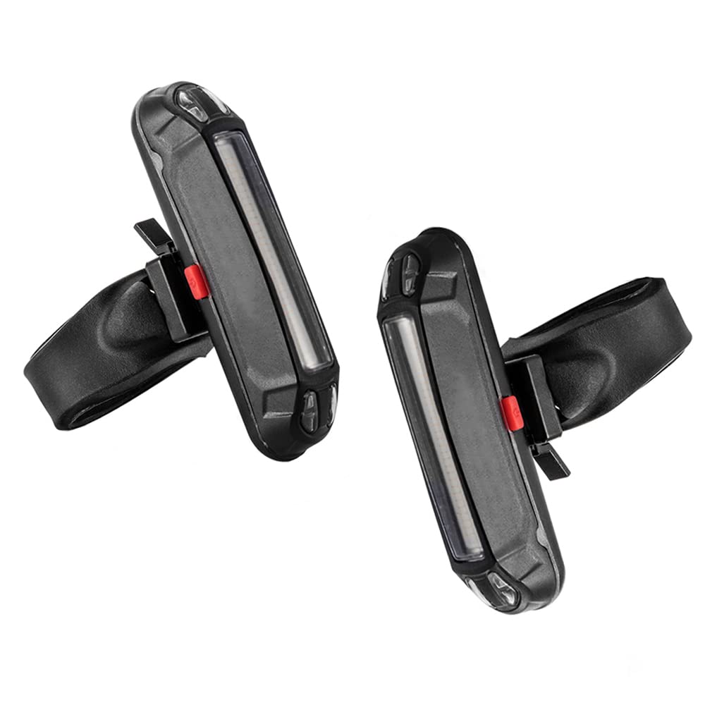 2 Pezzi Luce Posteriore per Bicicletta 200-800 mAh Luce Posteriore per Bicicletta Ricaricabile USB Luce LED Lampeggiante per Ciclismo Mountain Road Luce Posteriore da reggisella
